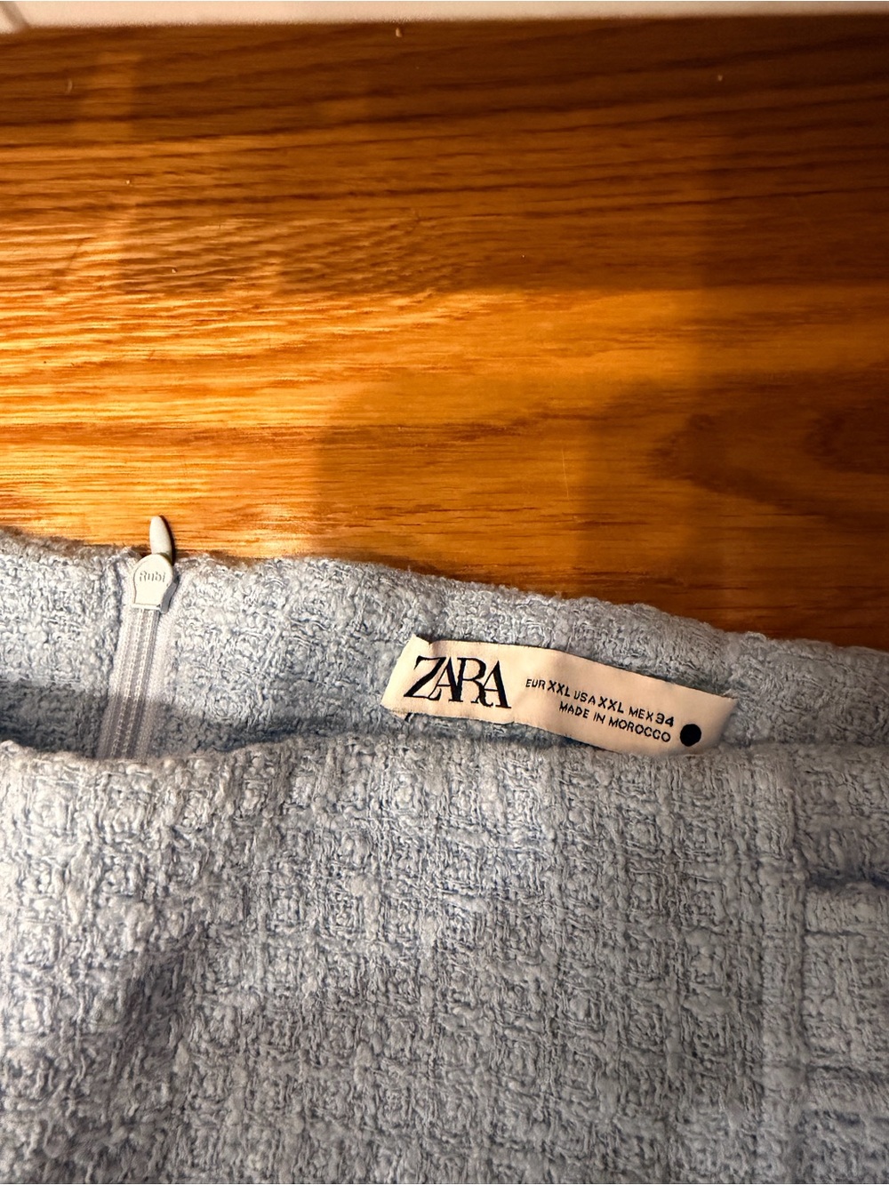 Zara Light Blue Tweed Skirt Set - Picture 3 of 3